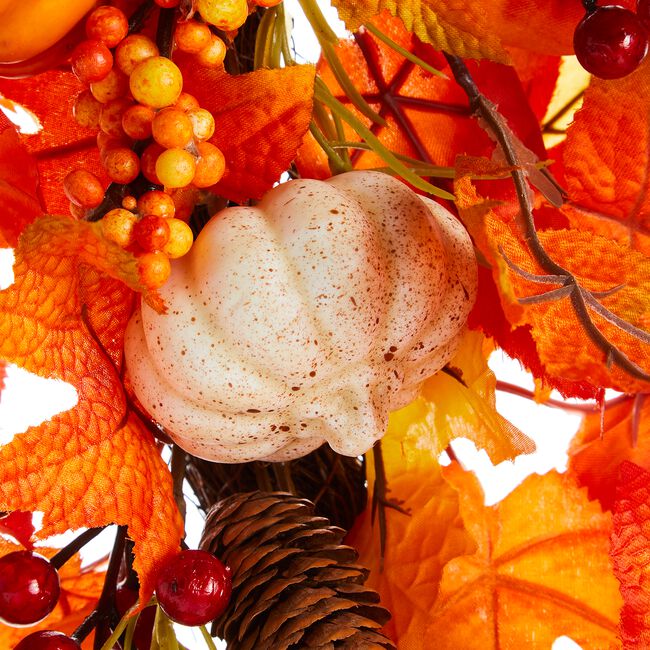 Autumn Leaf & Pumpkin Door Hanger