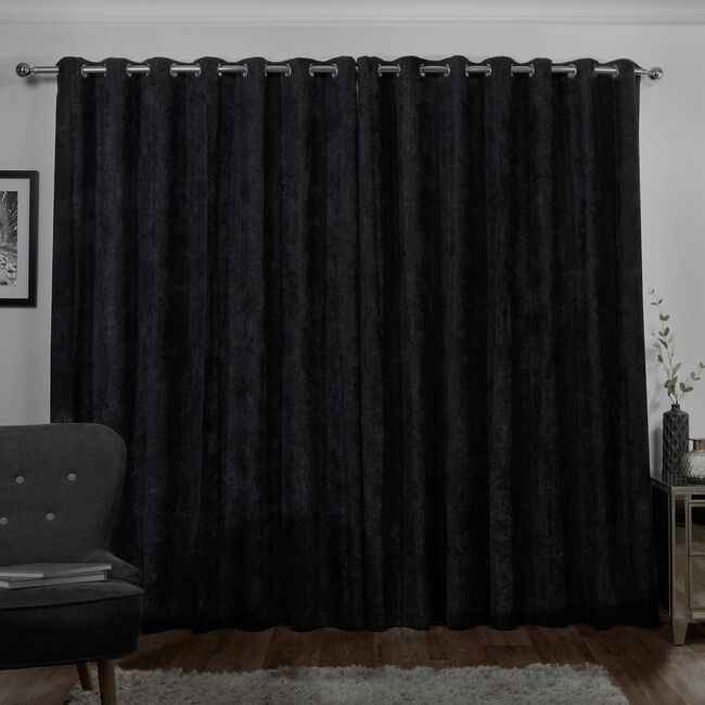 BLACKOUT & THERMAL HERRINGBONE BLACK 66x54 Curtain