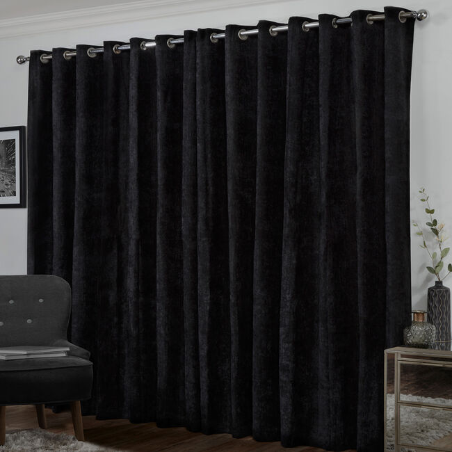 BLACKOUT & THERMAL HERRINGBONE BLACK 132x90 Curtain