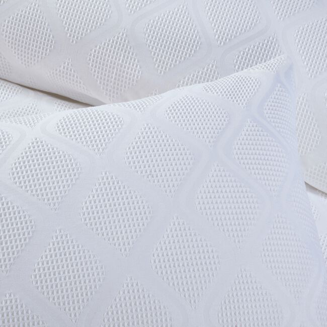 DOUBLE DUVET COVER  Trellis Waffle Jacquard White