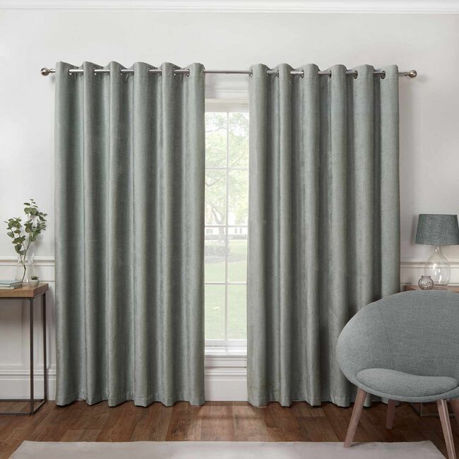 BLACKOUT & THERMAL TEXTURED DUCK EGG 66x72 Curtain