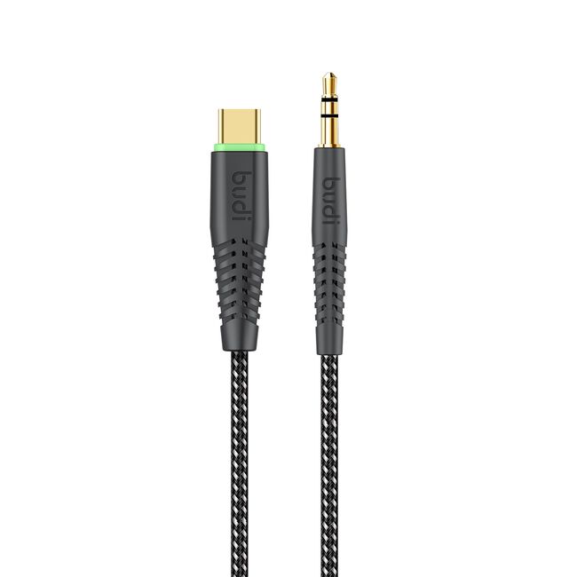 Budi Black Type C to AUX 1.2m Connector Cable