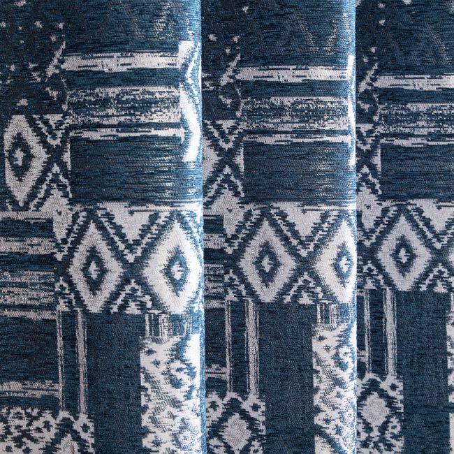 BLACKOUT & THERMAL BOHO NAVY 66x54 Curtain