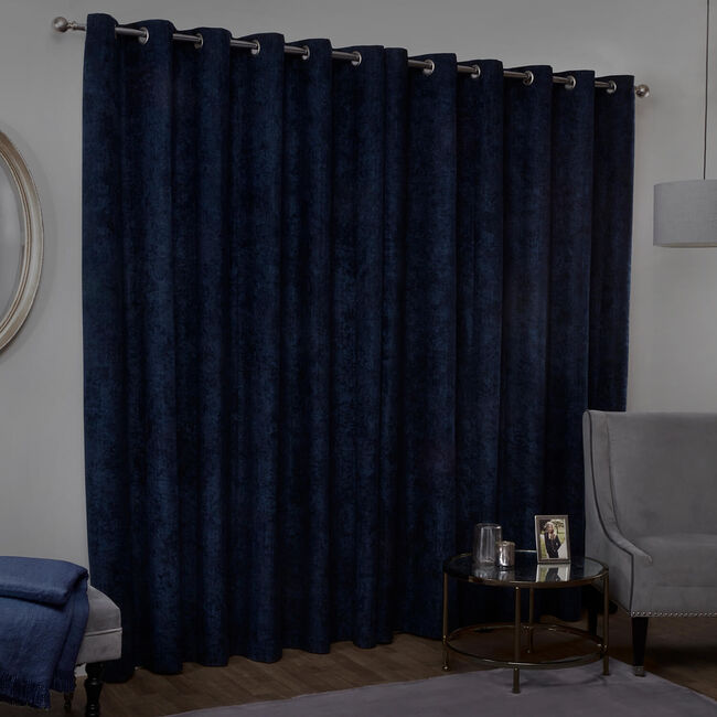BLACKOUT & THERMAL HERRINGBONE NAVY 66x72 Curtain