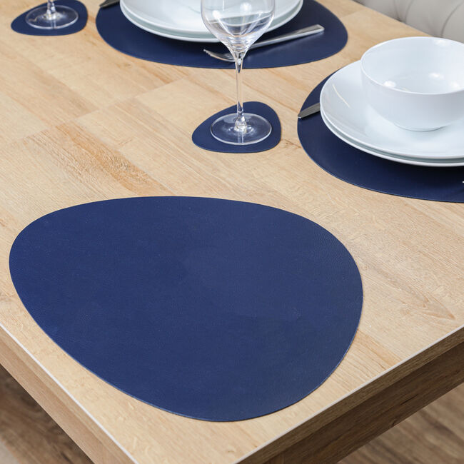 Oval Leather Navy Placemats Home Store + More