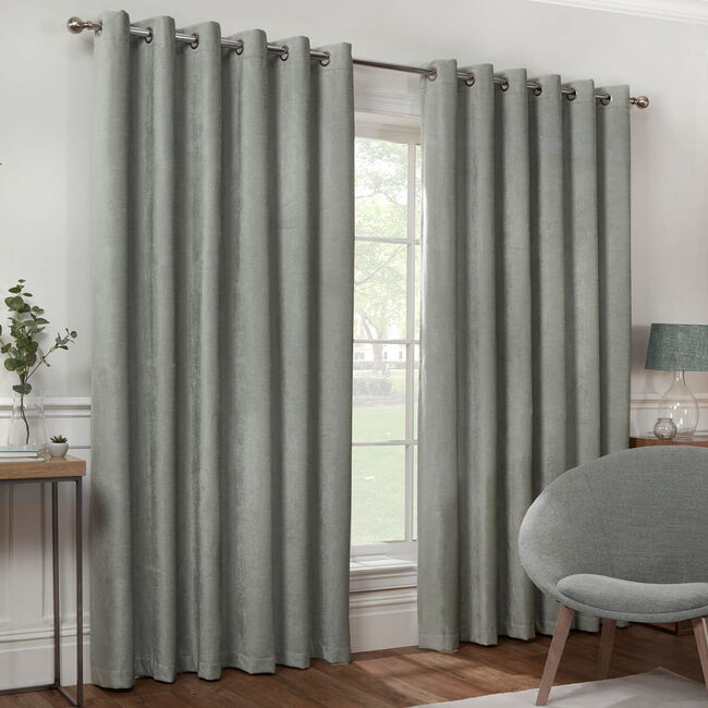 BLACKOUT & THERMAL TEXTURED DUCK EGG 66x72 Curtain