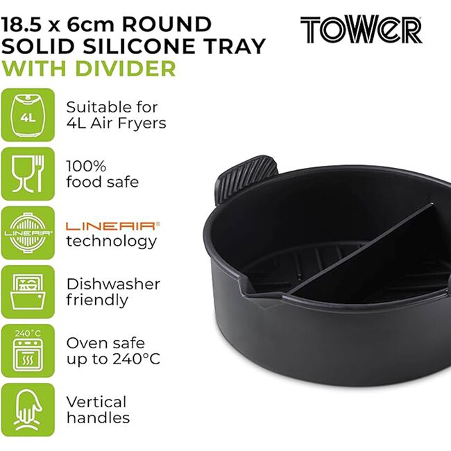 Tower Round Air Fryer Tray with Divider