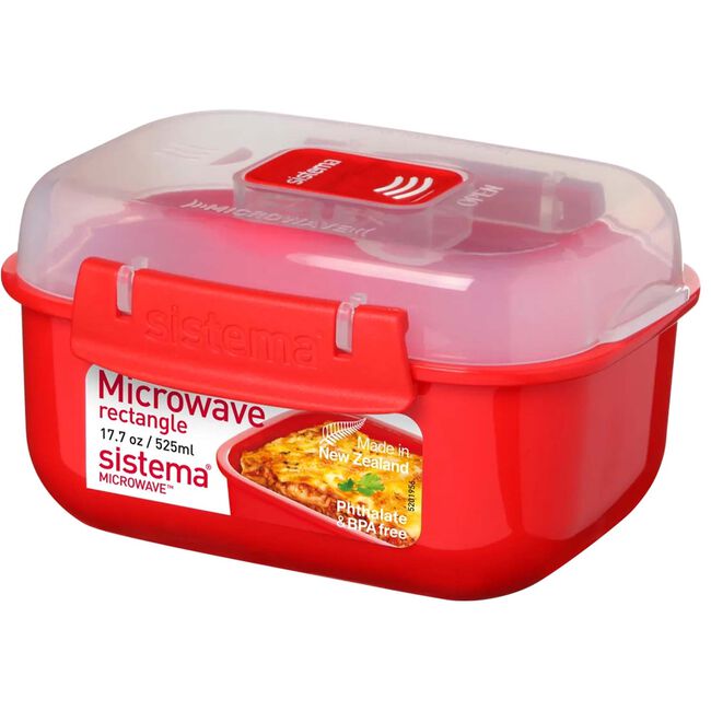 Sistema 525ml Rectangular Microwave Lunch Box