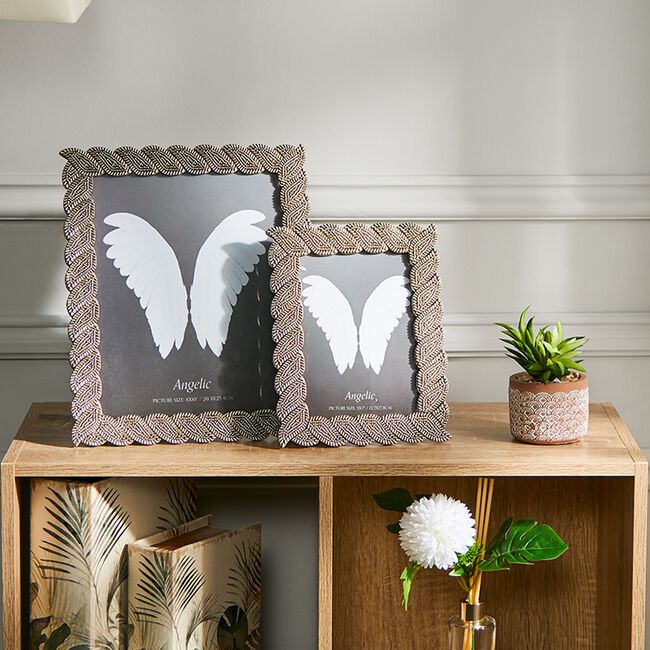 Angelic Feather 5"x7" Photo Frame - Silver