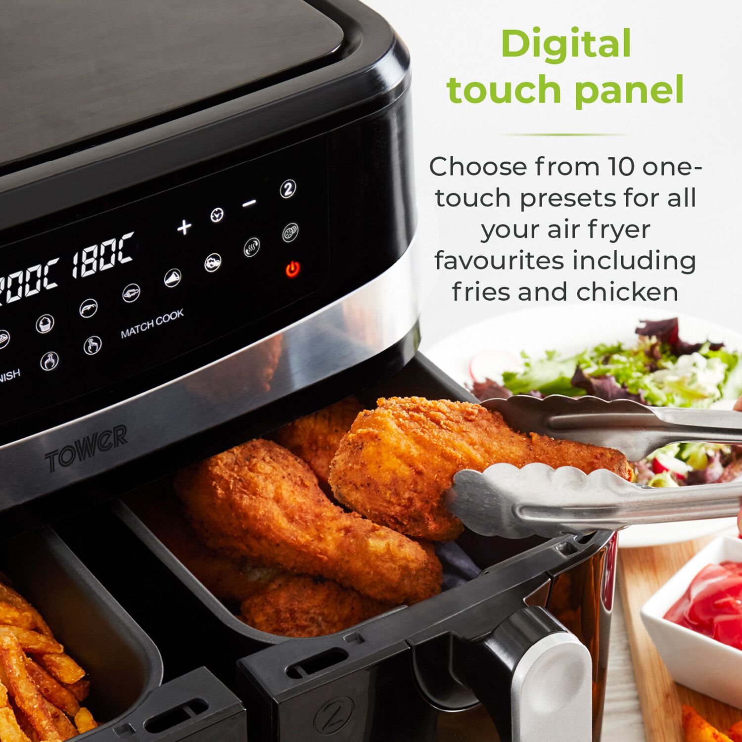 Tower Vortx 9L Black Dual Basket Air Fryer - Home Store + More