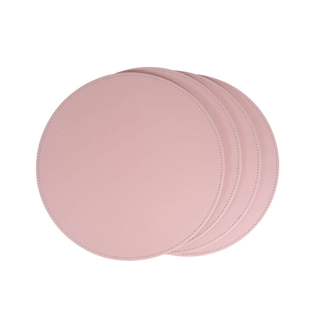 Reversible Round Placemats 4 Pack - Grey & Blush