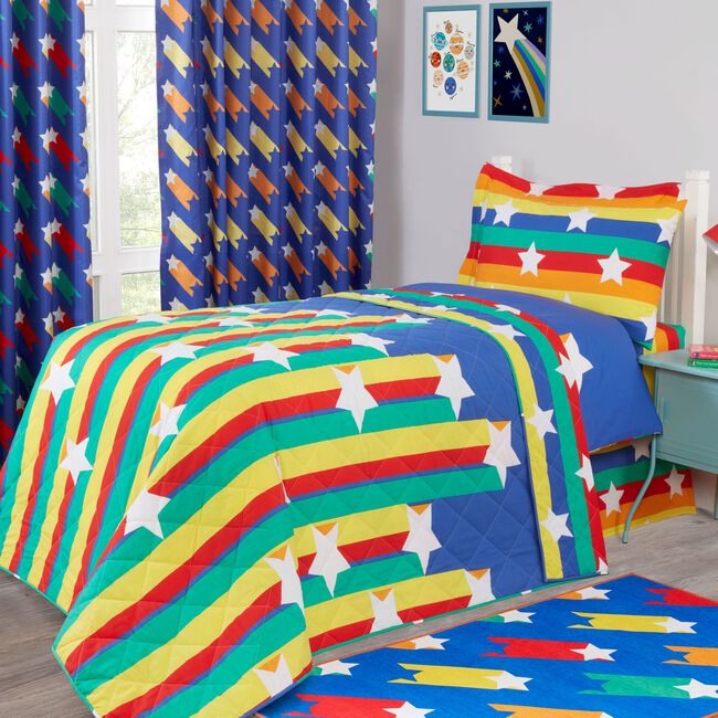 Shooting Stars Bedspread 200cm x 220cm - Blue