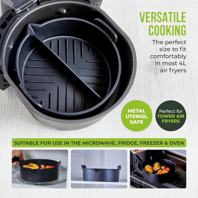 Tower Round Air Fryer Tray with Divider