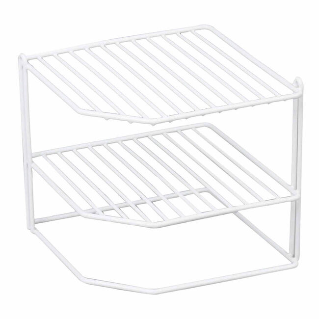 Square 3 Tier Corner Shelf White