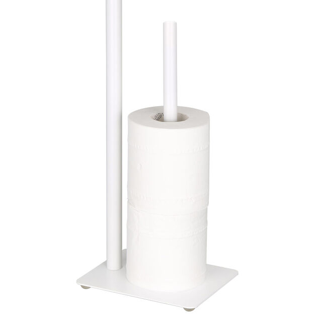 Freestanding Toilet Roll & Spare Holder White