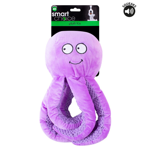 Plush Purple Octopus Dog with Squeaker