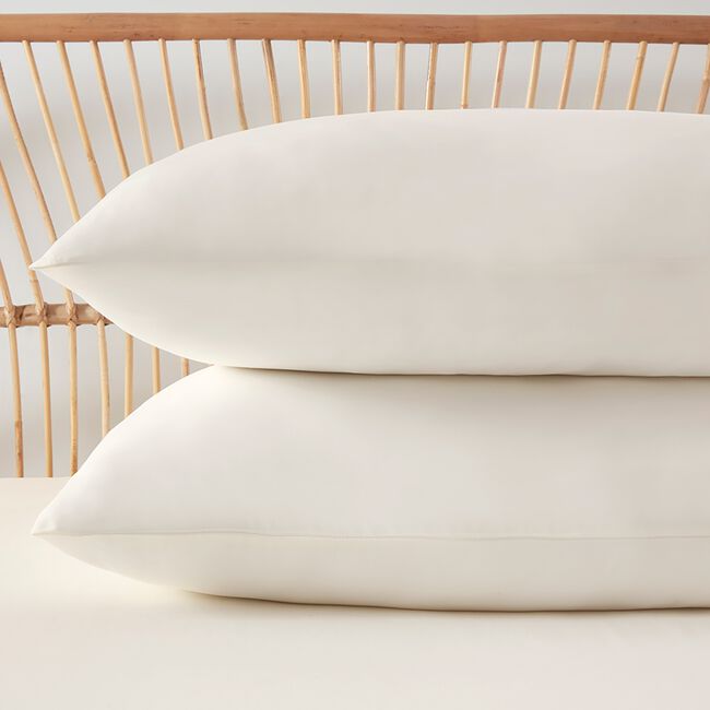 300TC Bamboo/Cotton Housewife Pillowcase Pair - Cream