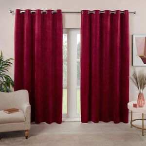 Crushed Velvet Fully Lined Ready Made Tape Top Curtains (Pink)