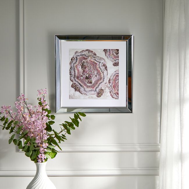 Pink Waves Jewelled Wall Art