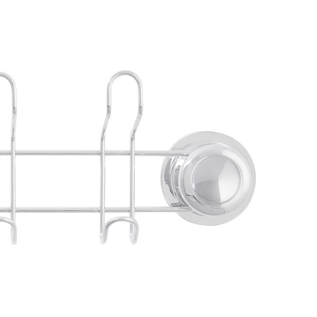 4-Hook Chrome Shower Caddy with Suction Fix
