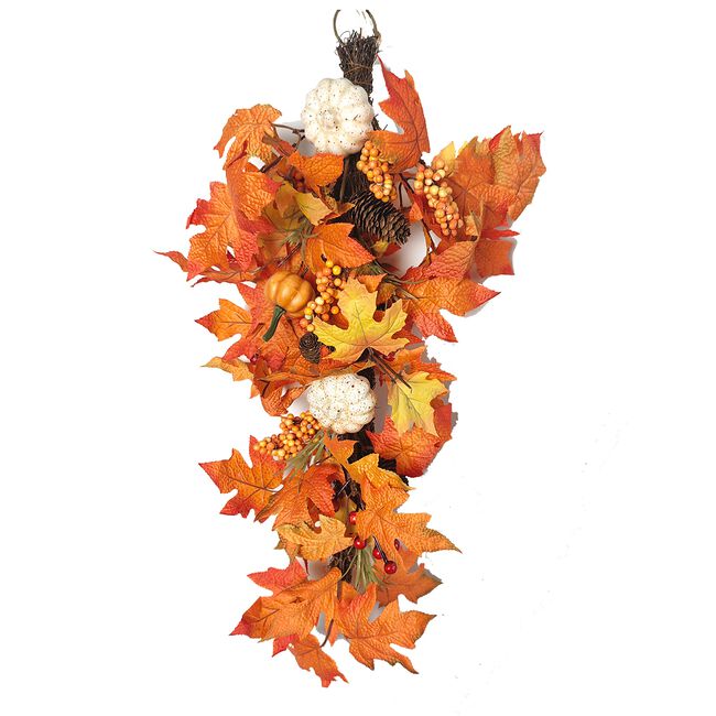 Autumn Leaf & Pumpkin Door Hanger