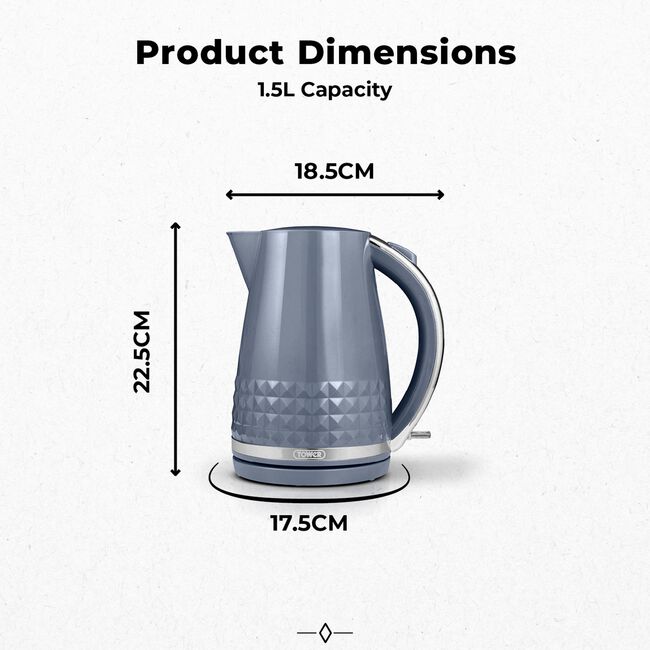 TOWER SOLITAIRE GREY 1.5L Kettle