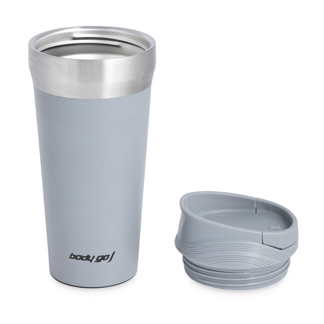 Body Go Grey Travel Mug with Suction Bottom 380ml