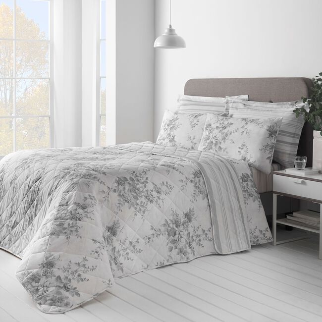 Rhona Bedspread 200cm x 220cm - Grey