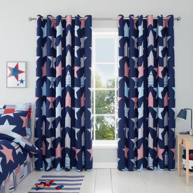 PATCHWORK STARS 64x54 CURTAIN