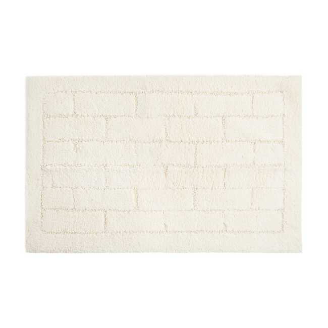 Cotton Brick Cream Bath Mat 50cm x 80cm