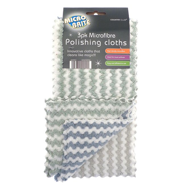 Zig Zag Microfibre Polishing Cloth - 3 Pack