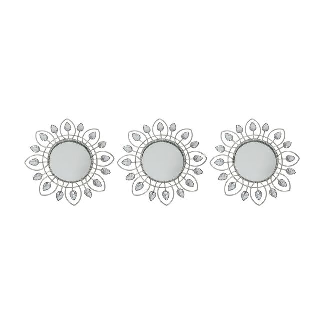 Set of Three Floral Mirrors