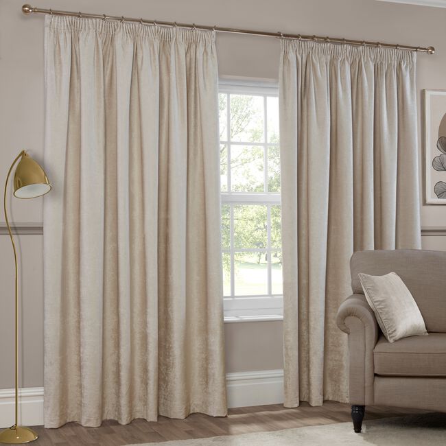 PENCIL PLEAT BLACKOUT & THERMAL TEXTURED NATURAL 66x54 Curtain