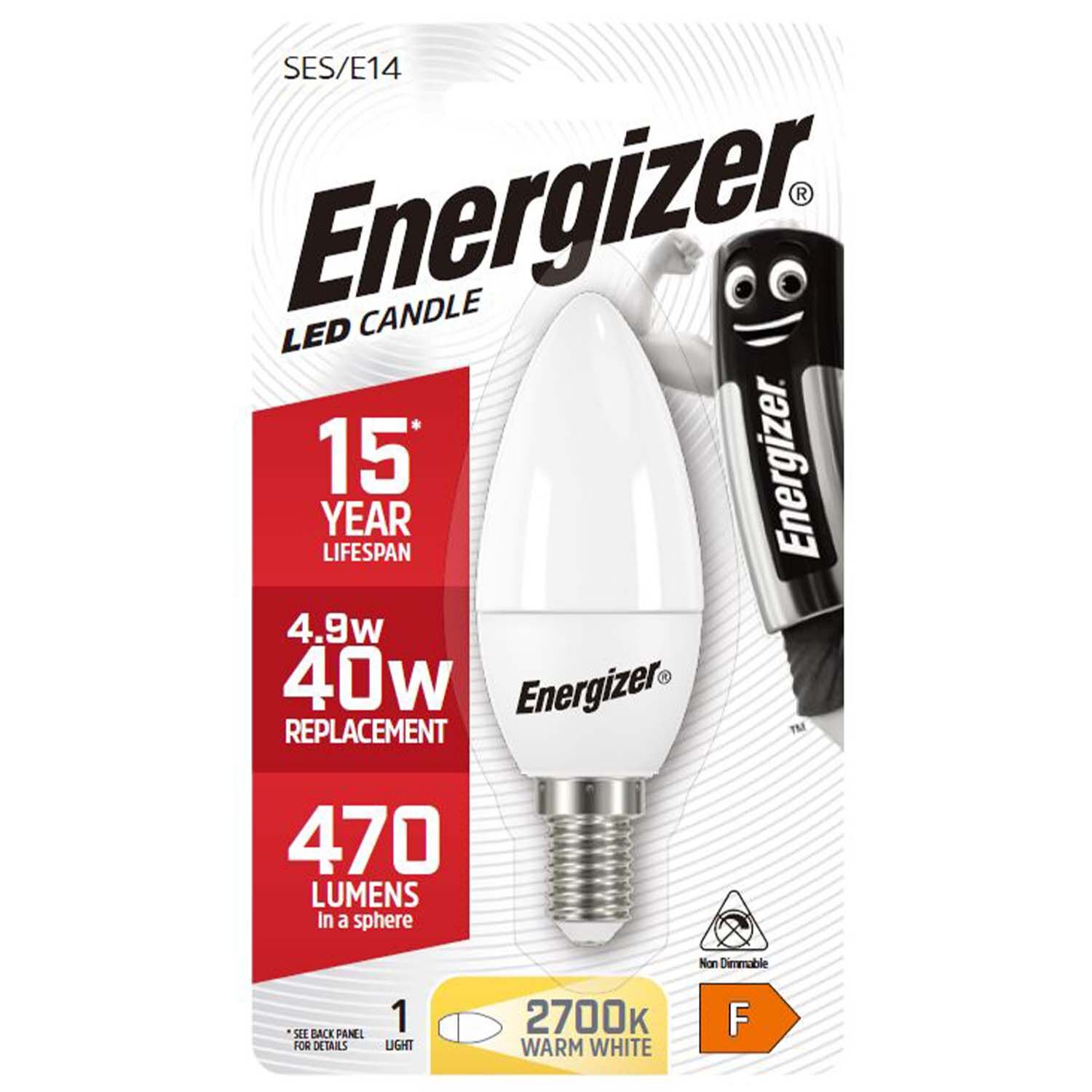 Energizer E14 LED Candle Bulb Opal 5.9W EQ40W Home Store More