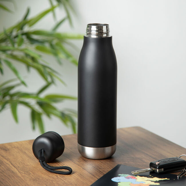 BodyGo Double Wall Water Bottle Flask 750ml -Black