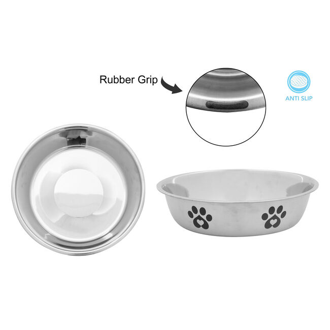 POLISHED STAINLESS STEEL PET BOWL 14CM