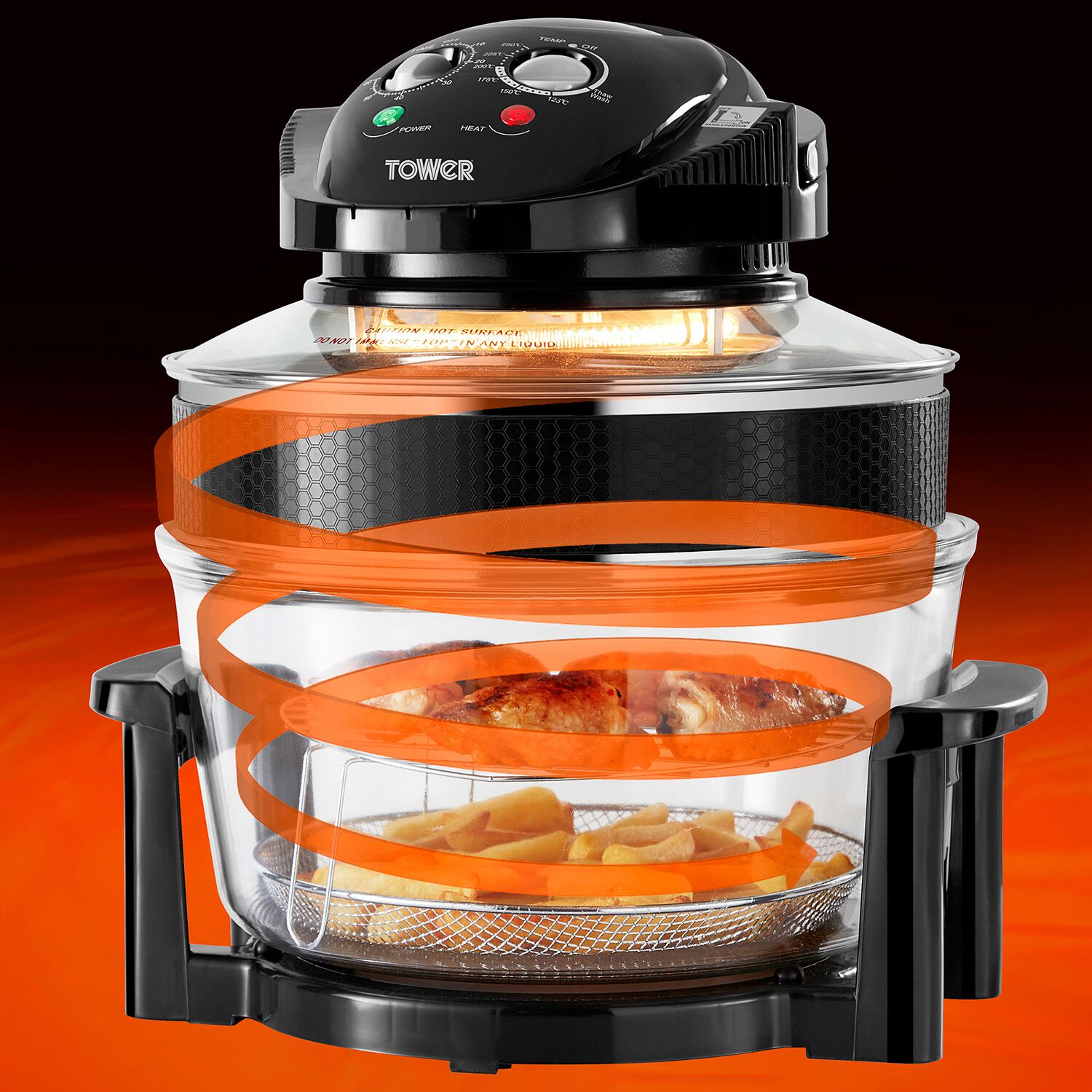 Tower halogen air outlet fryer