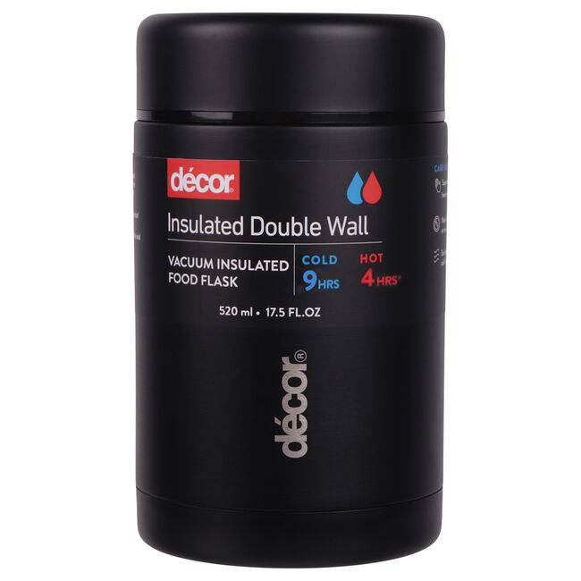 Decor Black 520ml Vacuum Food Flask