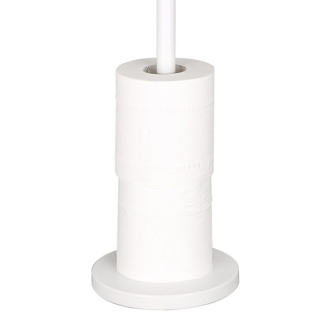 Freestanding Toilet Roll Spike & Holder White
