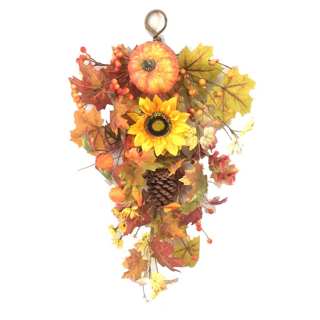 Autumn Sunflower & Pumpkin Door Hanger