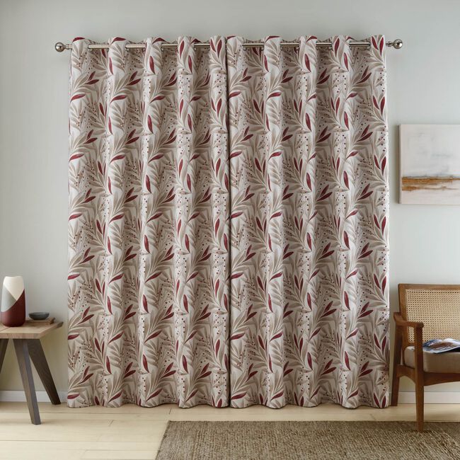 BERRY LEAF RED 66X54 Curtain