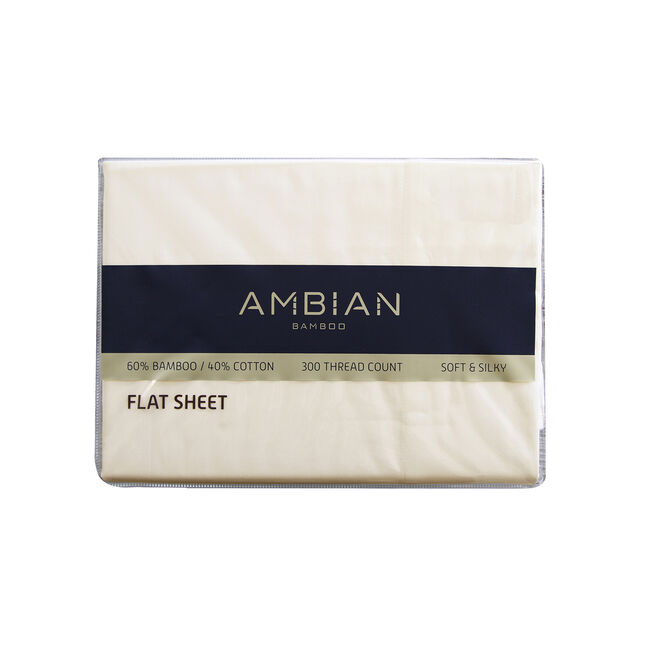 DOUBLE FLAT SHEET 300Tc Bamboo/Ctn Cream