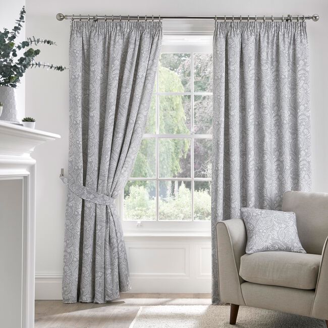 DREAMS & DRAPES PENCIL PLEAT AVELINE Grey 66x54 Curtain