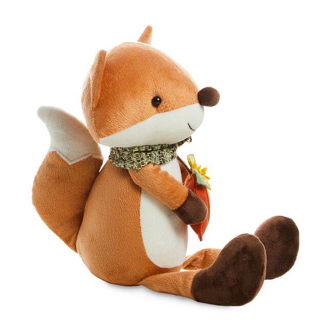 Plush Sitting Fox With Pumpkin