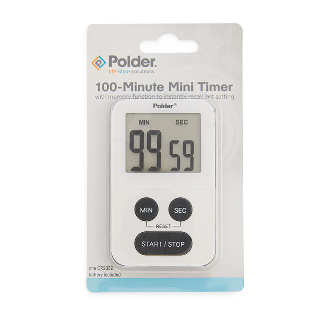 Polder 100 Minute Mini Timer - White