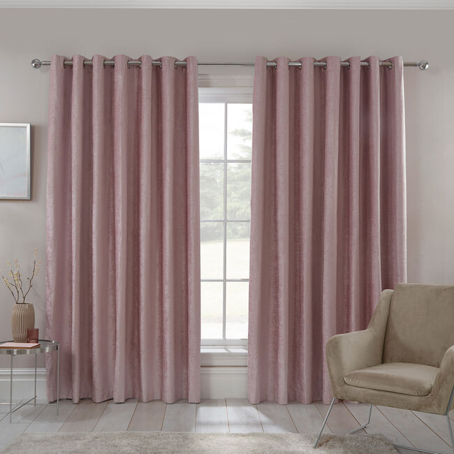 BLACKOUT & THERMAL TEXTURED ROSE 66x54 Curtain