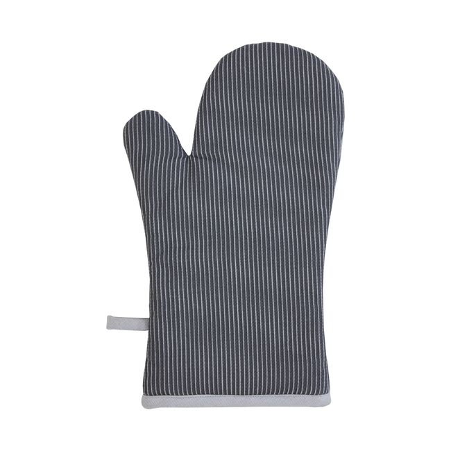 Pinstripe Single Oven Glove - Charcoal