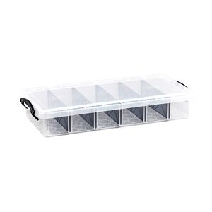 2 x Crystal Clear Acrylic Container 25x10CM Tall Storage Fridge Food Office  Tray