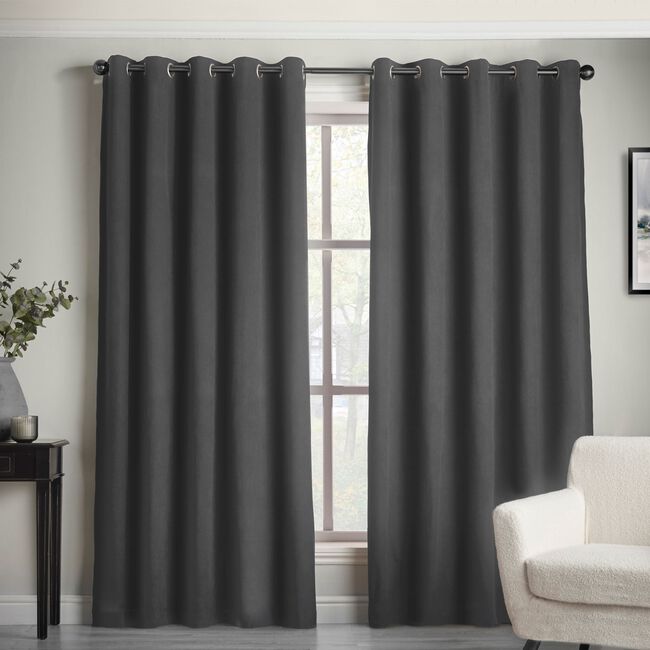 DIM OUT CORDED CHARCOAL 66x54 Curtain