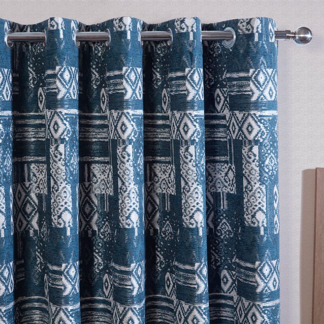 BLACKOUT & THERMAL BOHO NAVY 66x54 Curtain